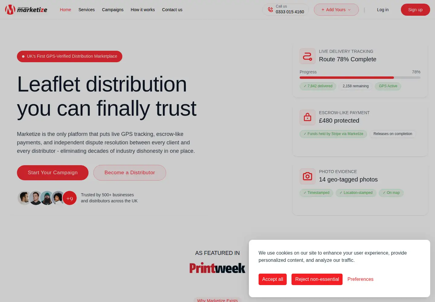 Screenshot of marketize.biz