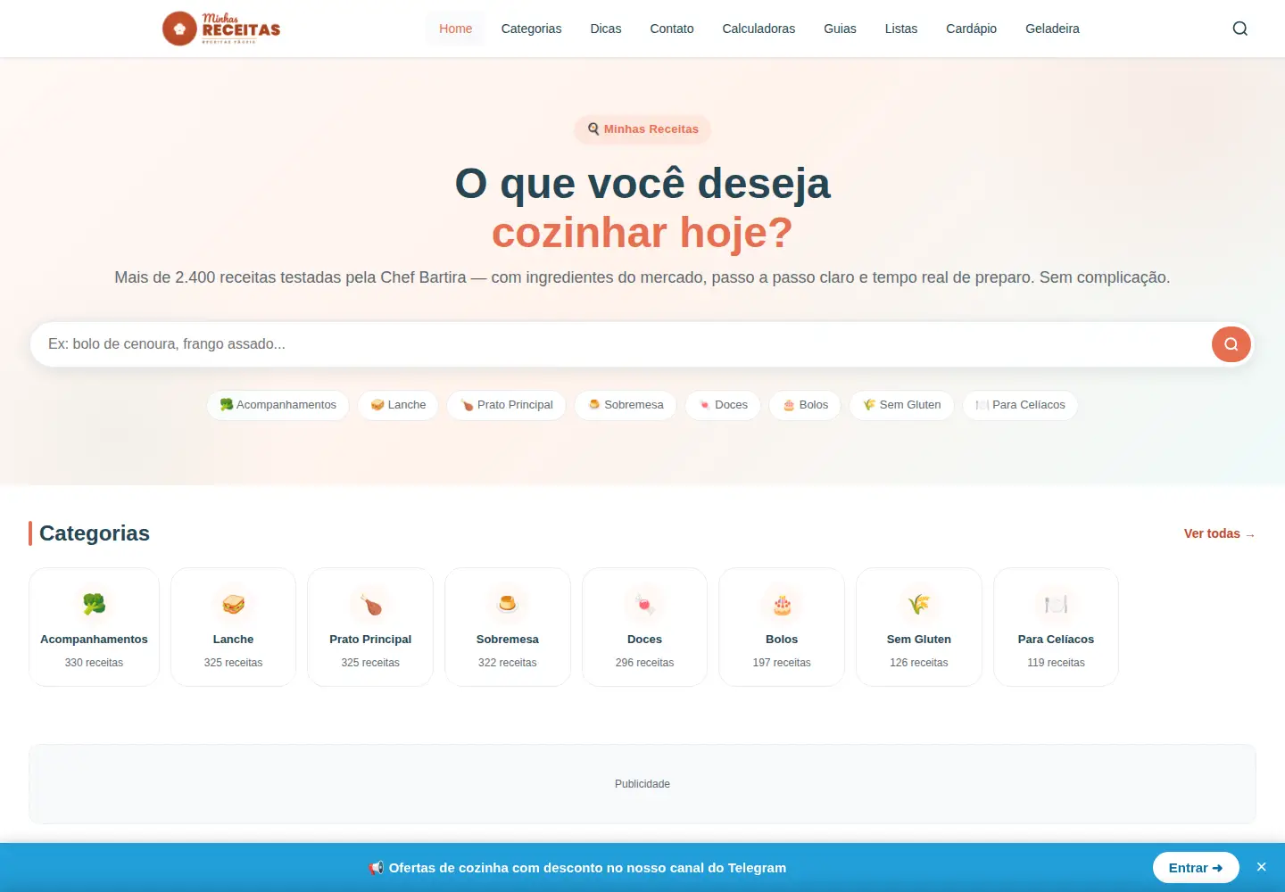Screenshot of minhasreceitas.blog.br