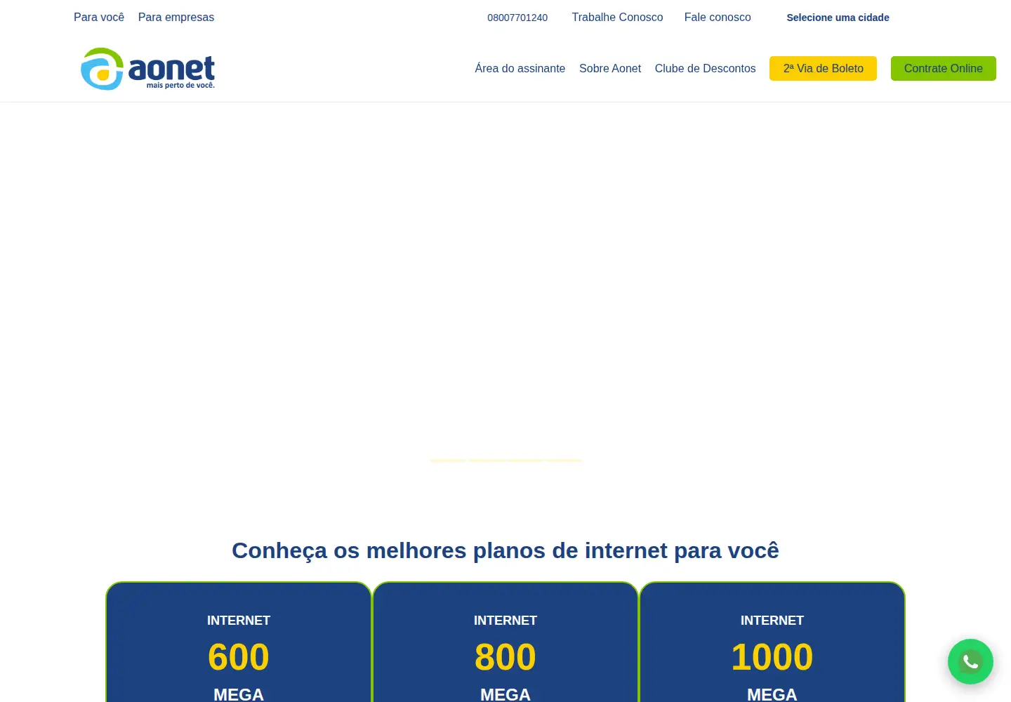 Screenshot of aonet.com.br