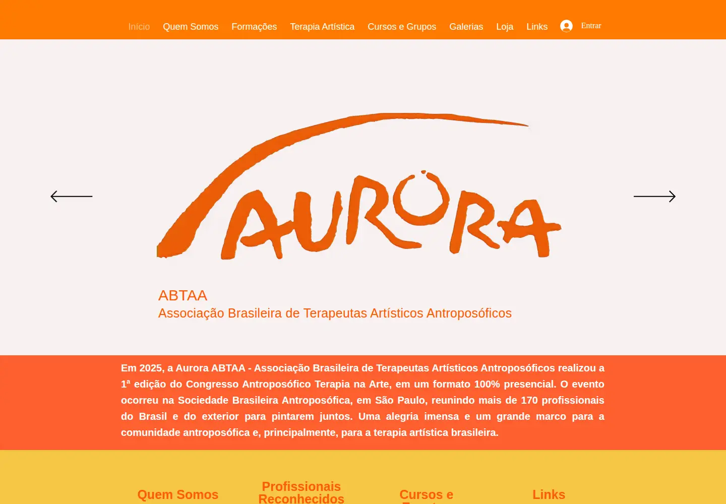 Screenshot of auroraabtaa.com.br