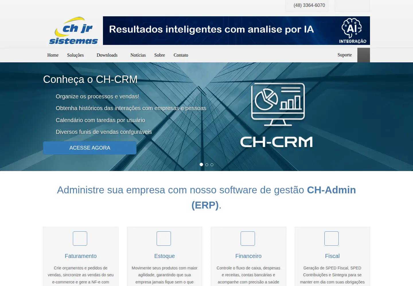 Screenshot of chjrsistemas.com.br