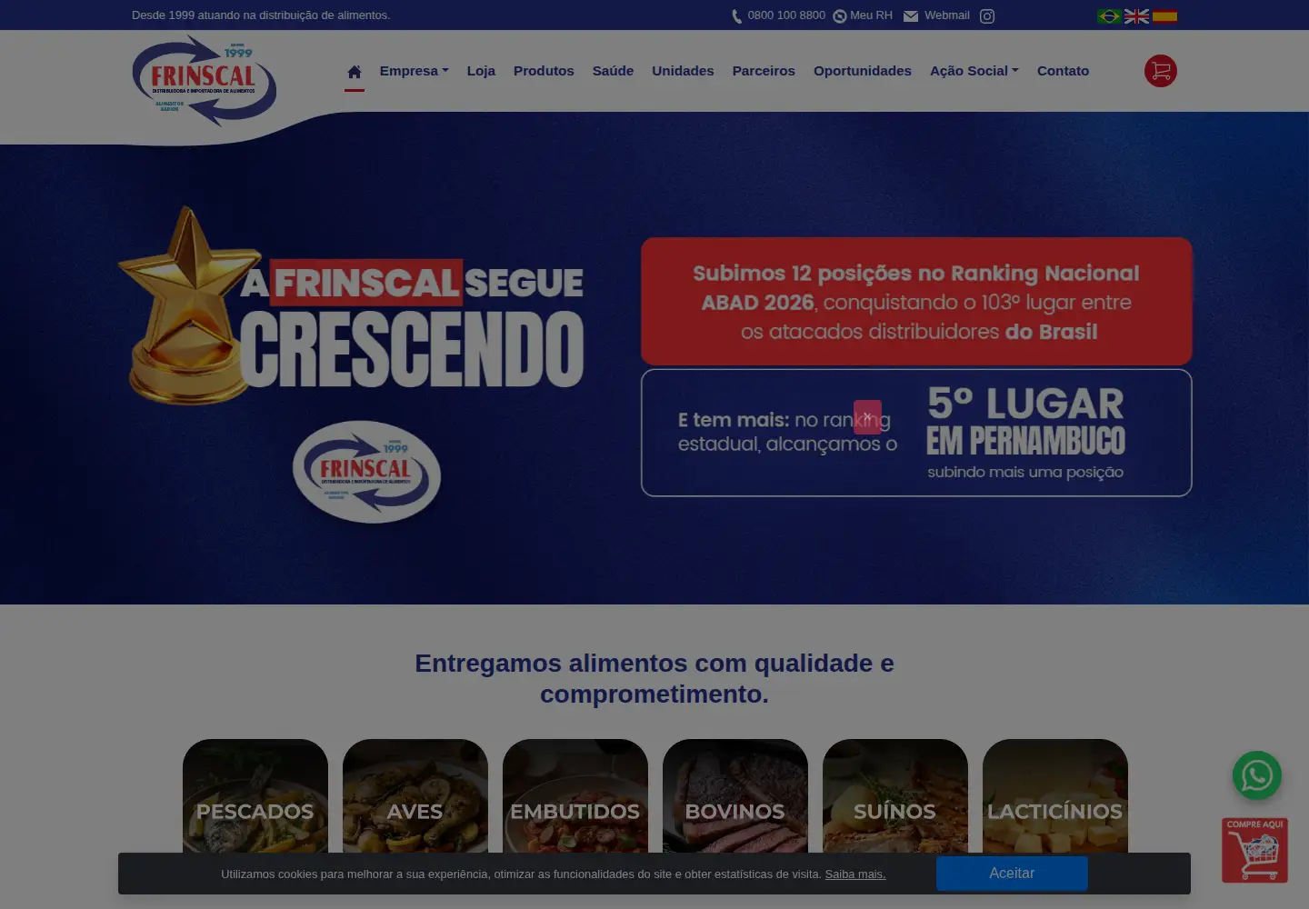 Screenshot of frinscal.com.br