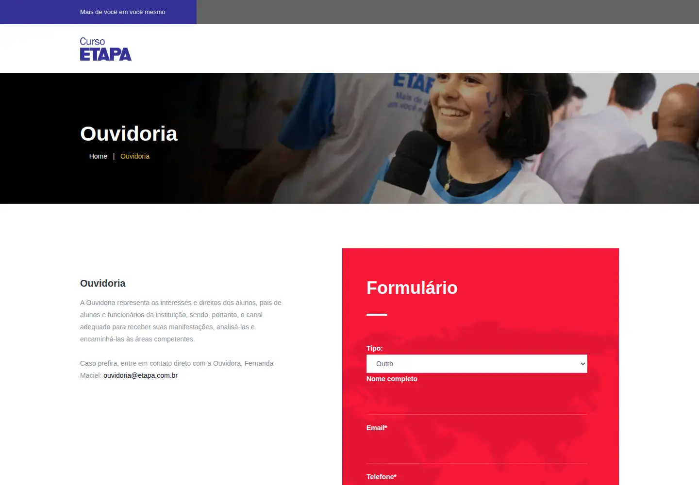 Captured homepage of grupoetapa.com.br in the current scan