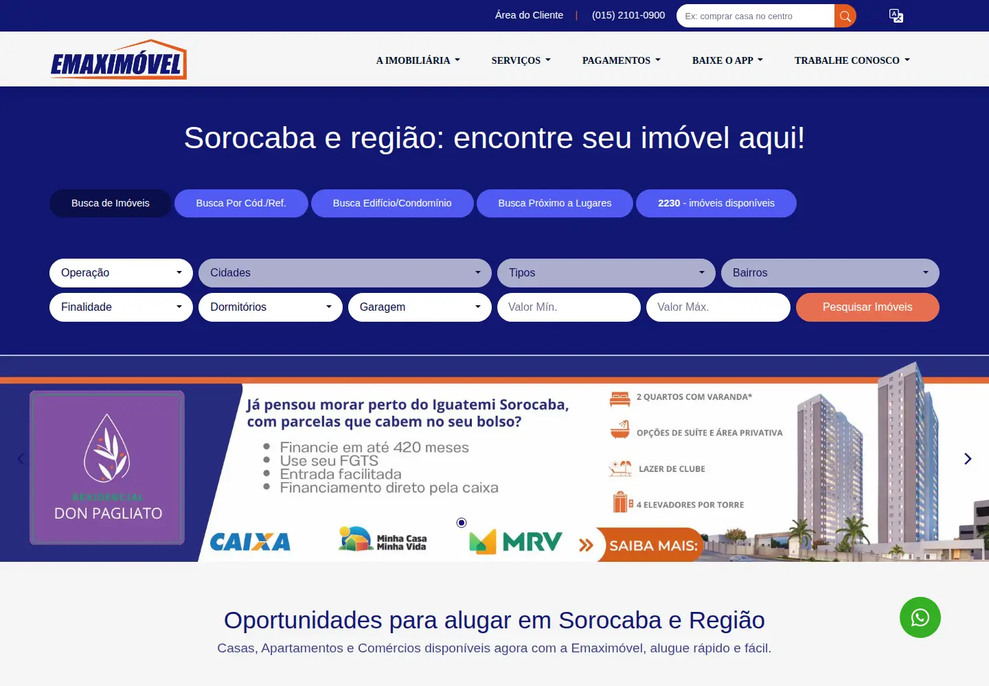 Captured homepage of imobiliariaemaximovel.com.br in the current scan