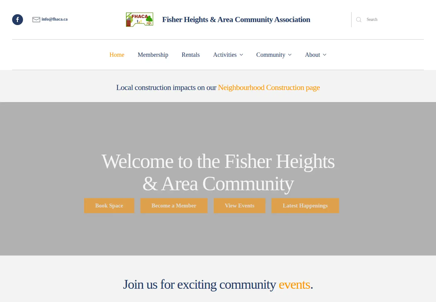 Captured homepage of fhaca.ca in the current scan