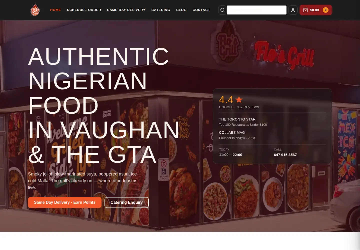Screenshot of flosgrill.ca