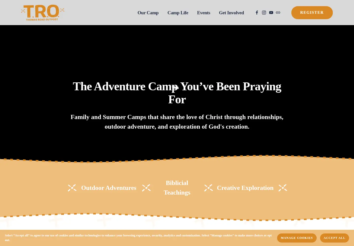 Captured homepage of tro.camp in the current scan