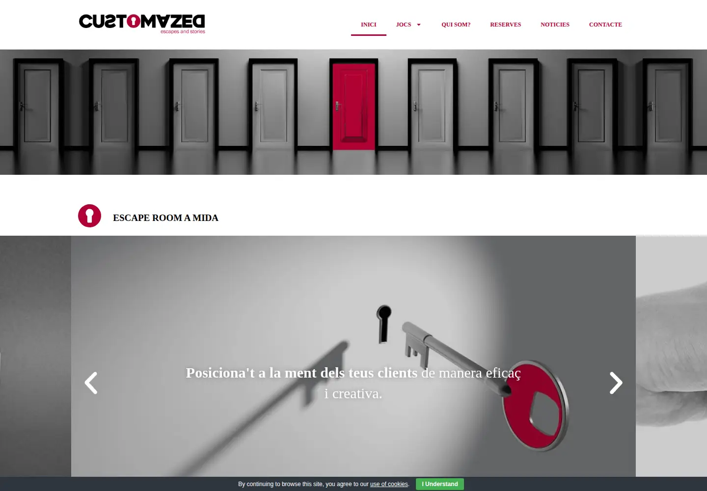 Captured homepage of customazed.cat in the current scan