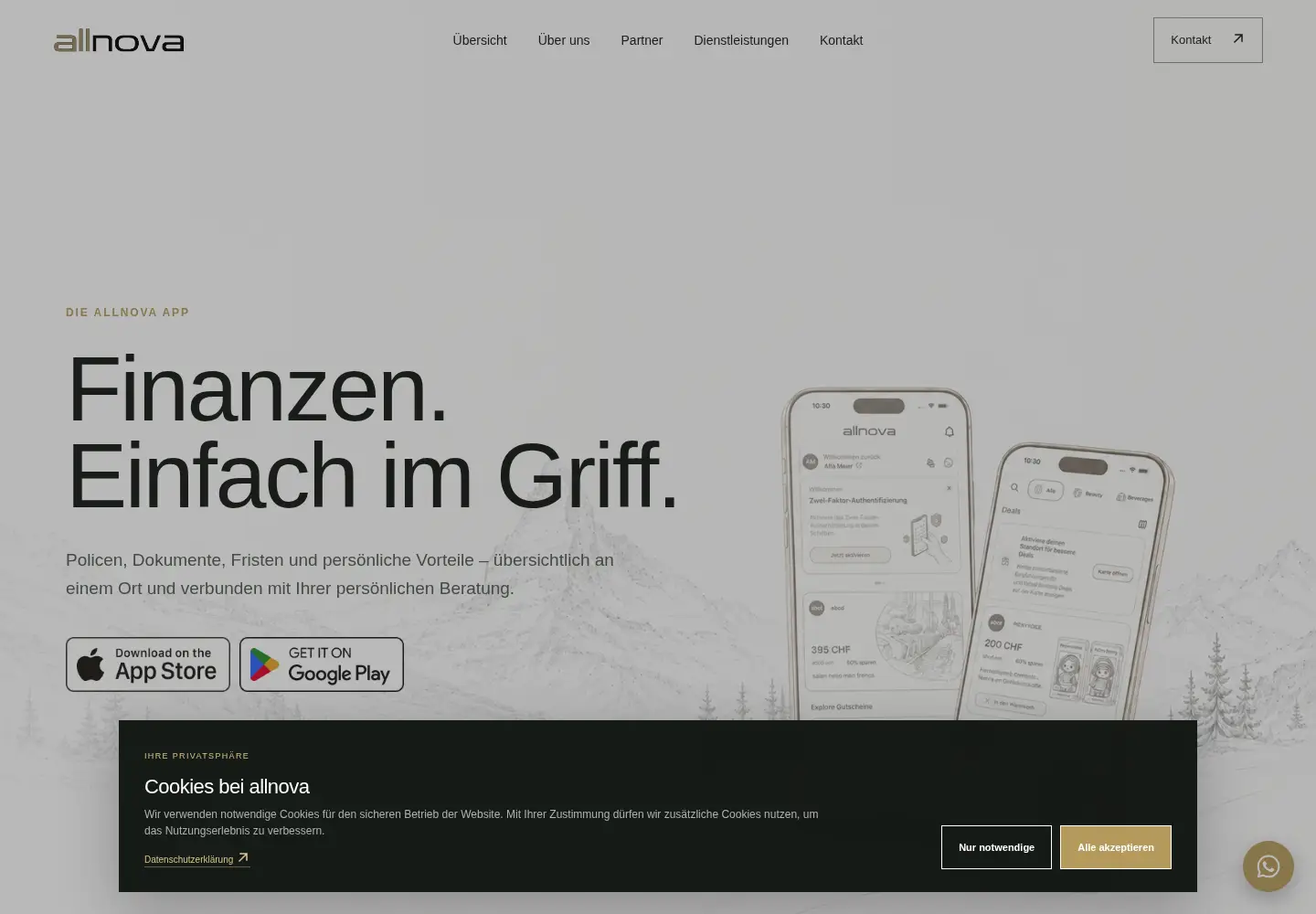 Captured homepage of allnova.ch in the current scan