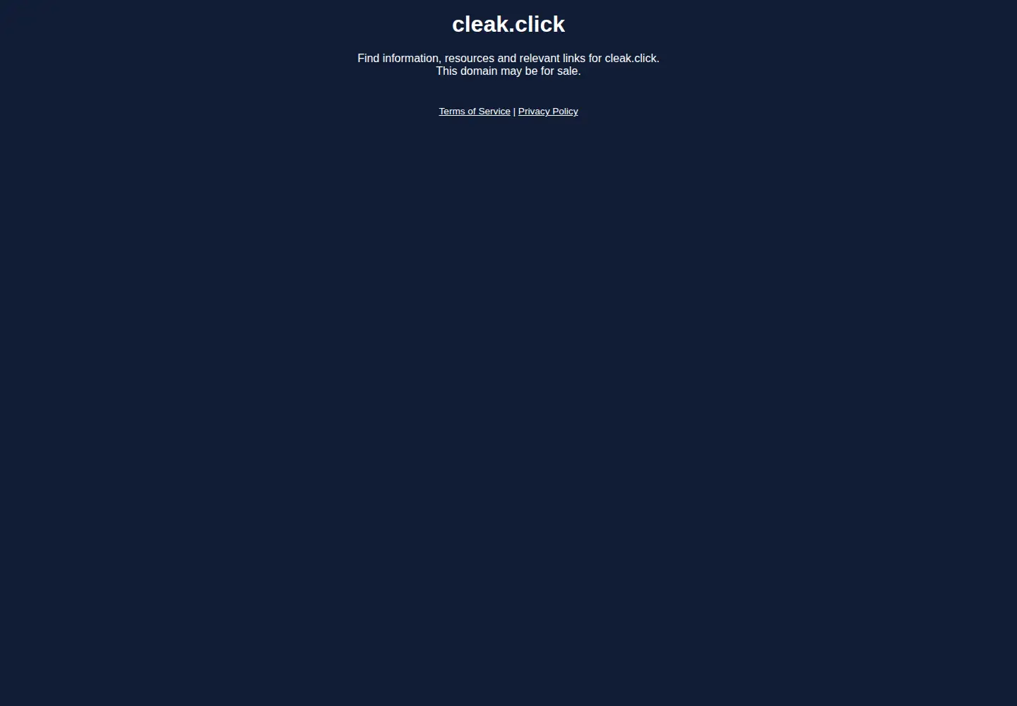 Captured homepage of cleak.click in the current scan