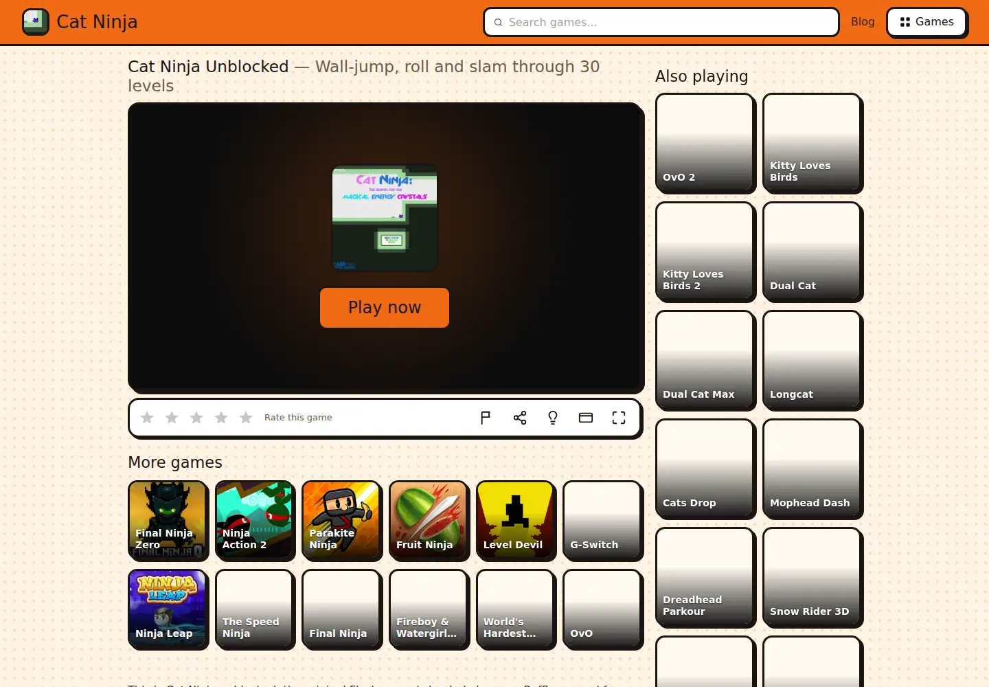 Captured homepage of catninja.co in the current scan