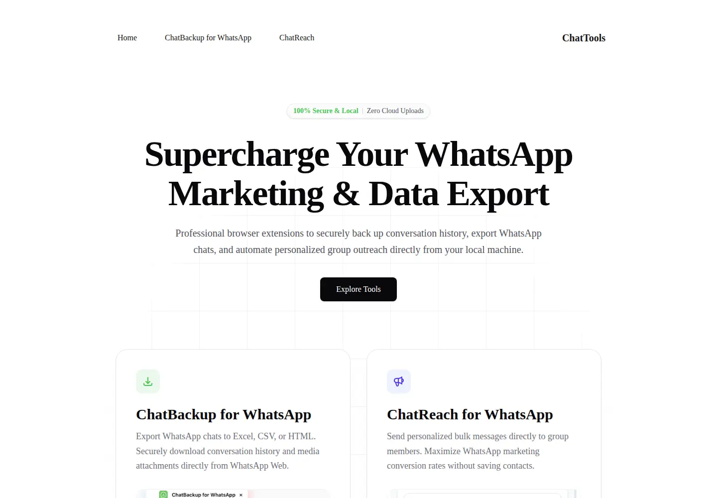 Screenshot of chattools.co