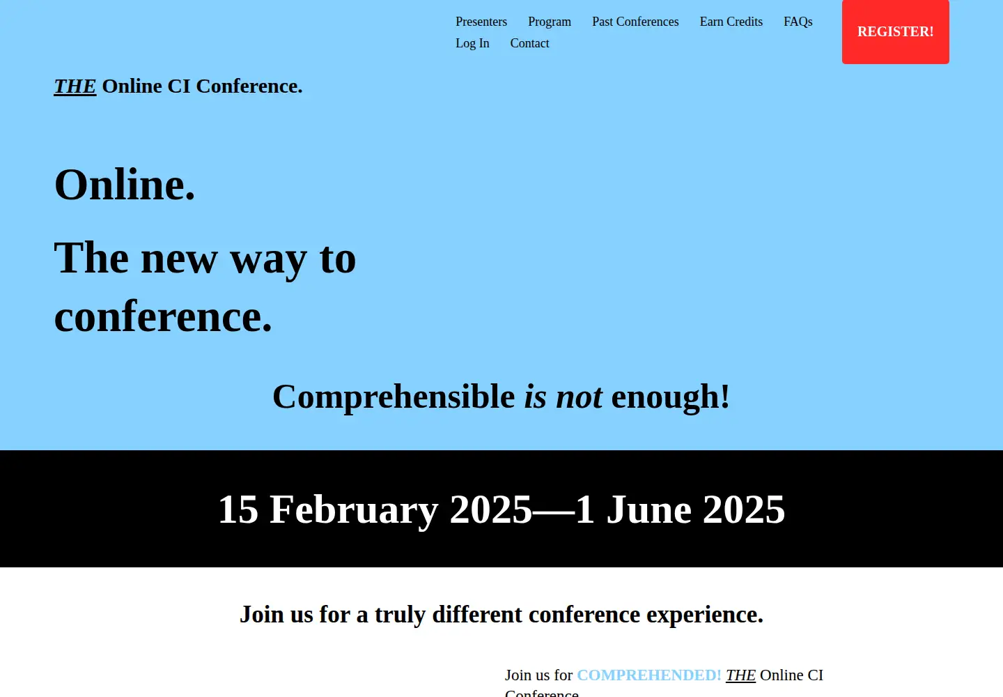Captured homepage of comprehended.co in the current scan