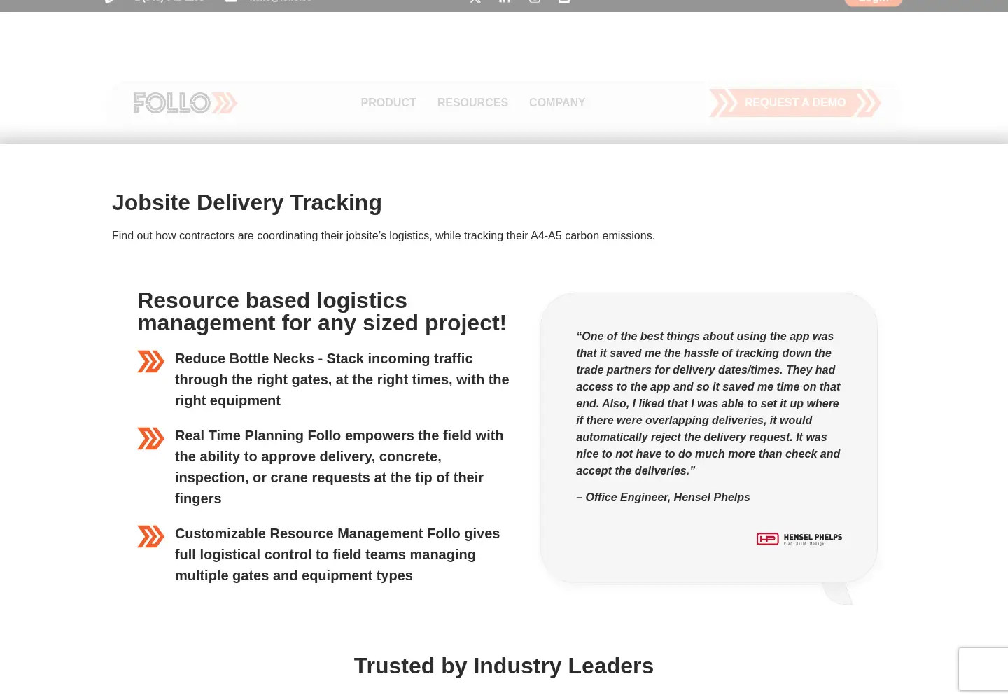 Captured homepage of follo.co in the current scan