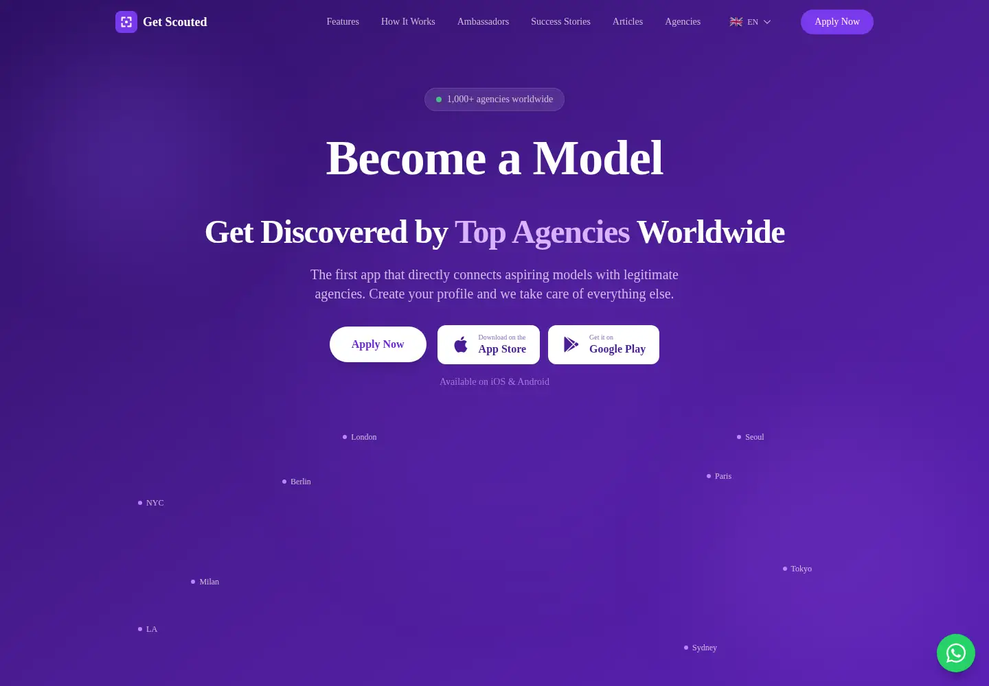 Screenshot of getscouted.co