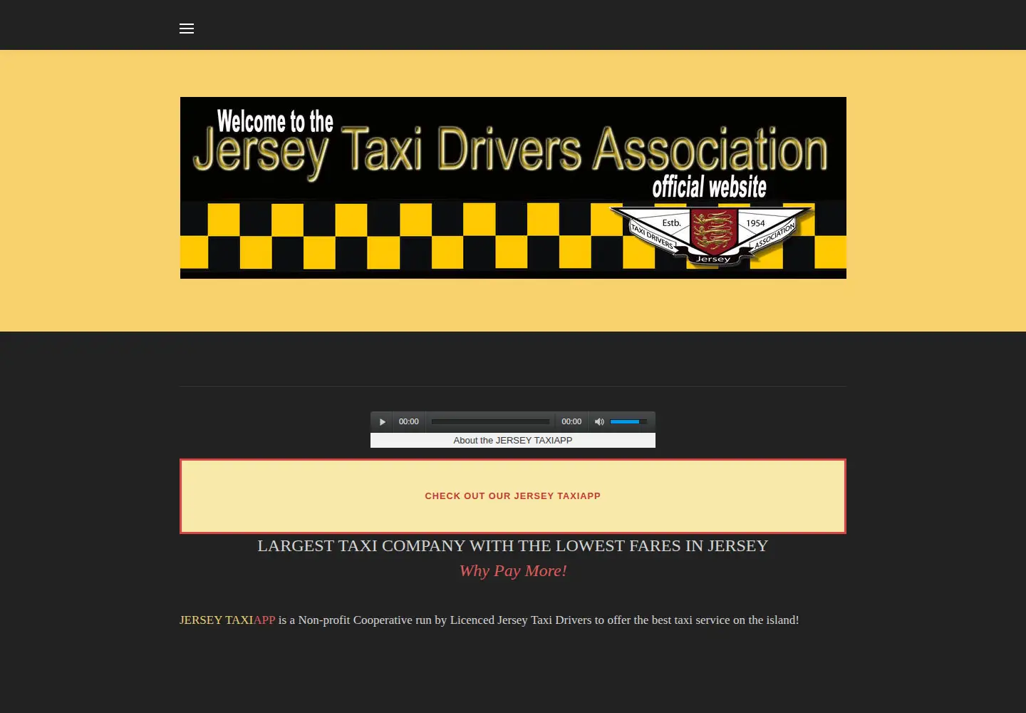 Screenshot of jerseytaxidriversassociation.co