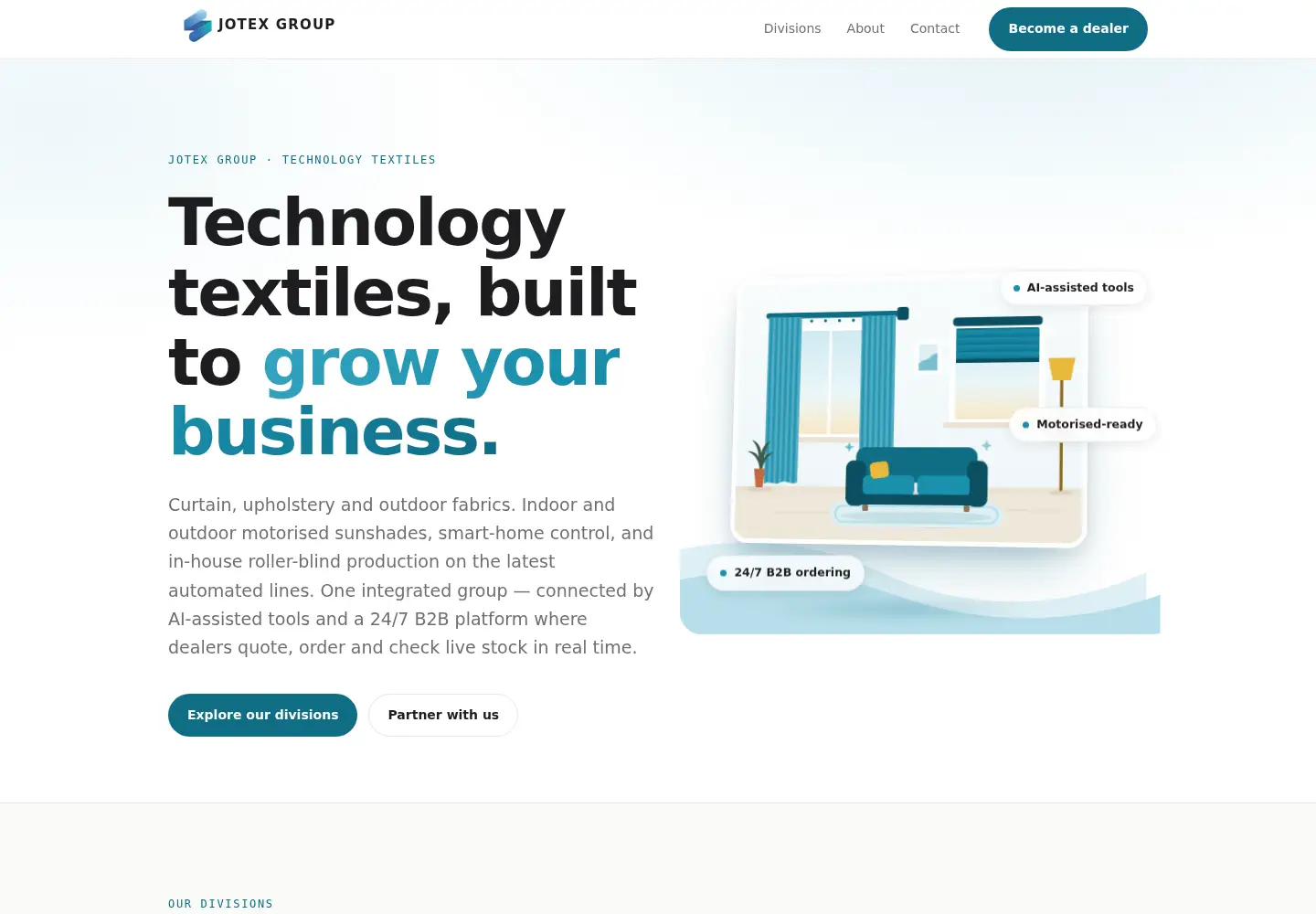 Captured homepage of jotex.co in the current scan