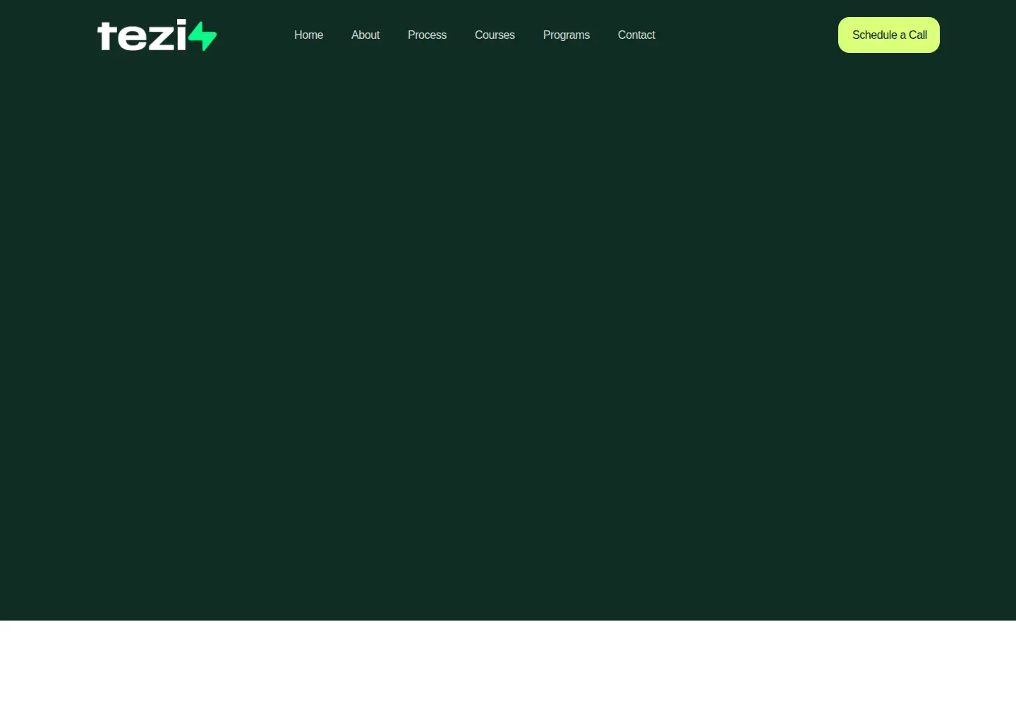 Captured homepage of tezi.co in the current scan