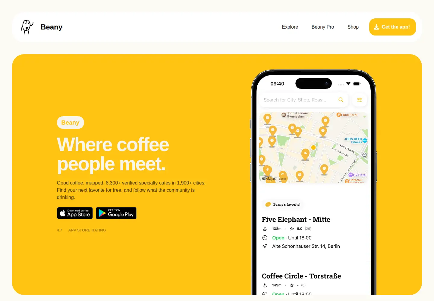 Screenshot of wheretodrink.coffee