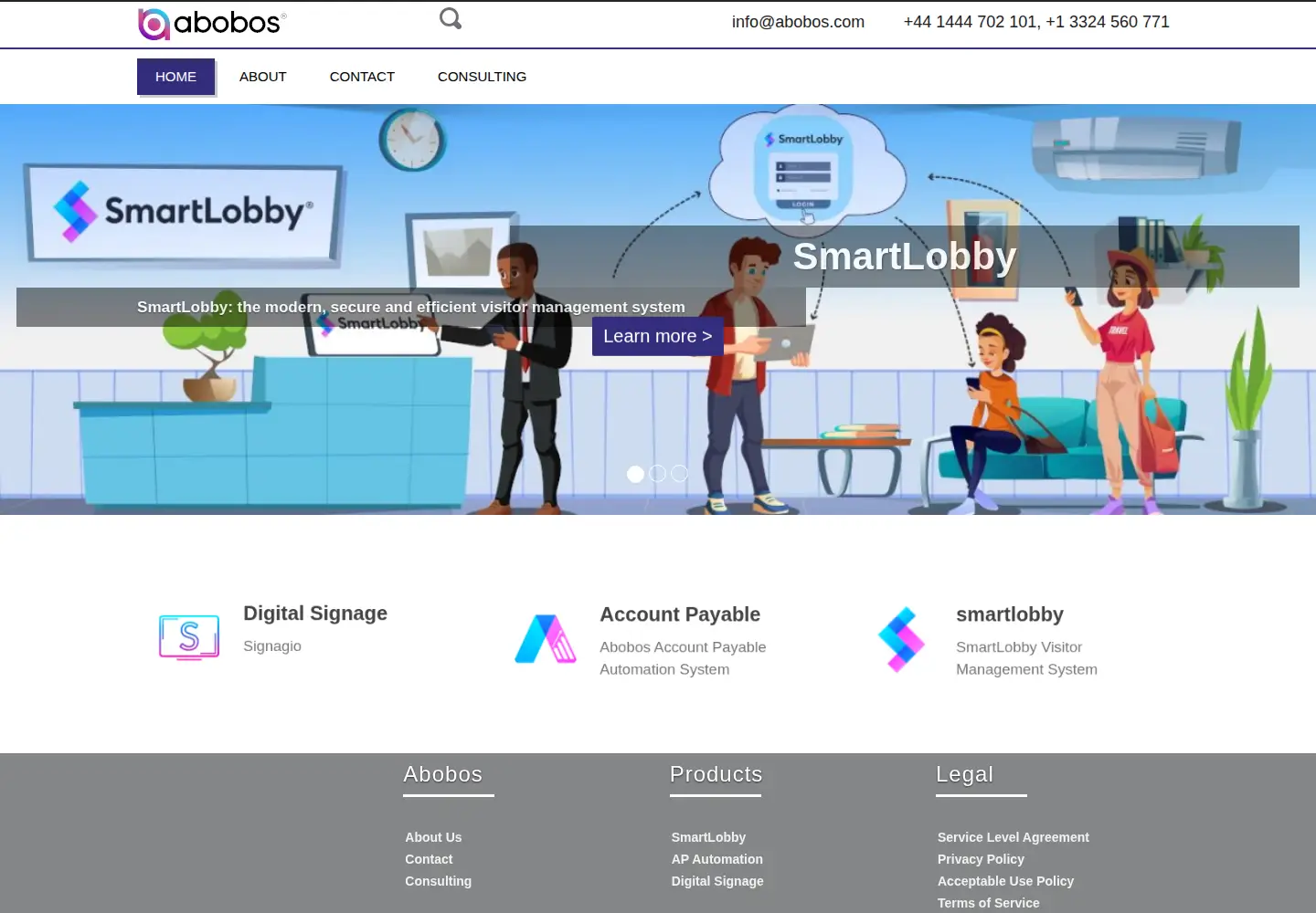 Captured homepage of abobos.com in the current scan