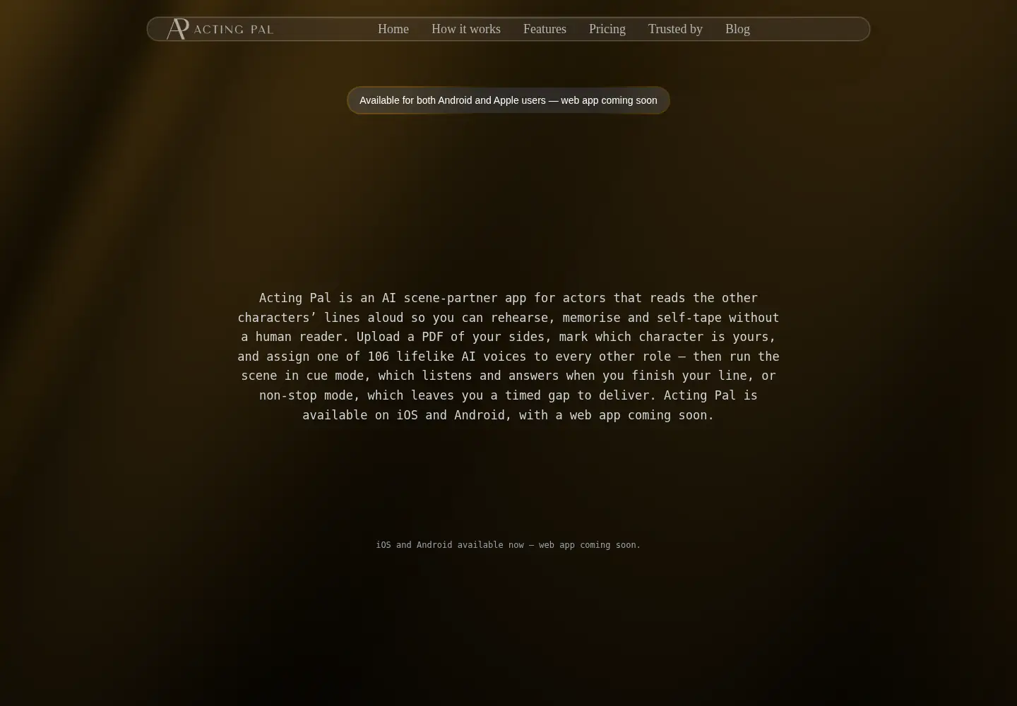 Screenshot of actingpal.com