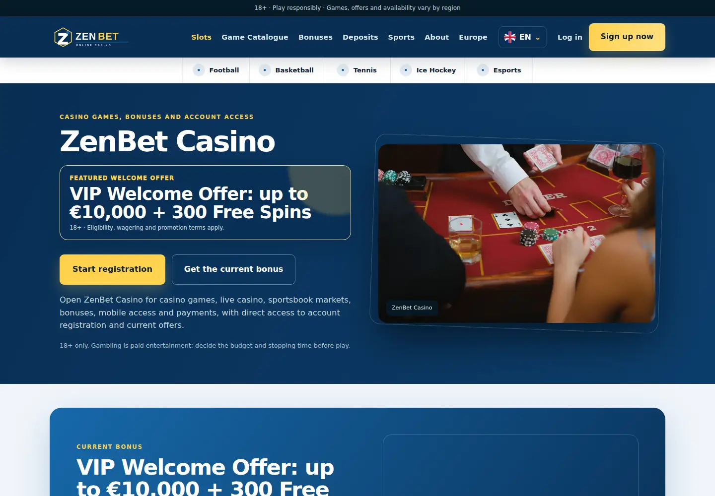 Screenshot of zenbet.eu