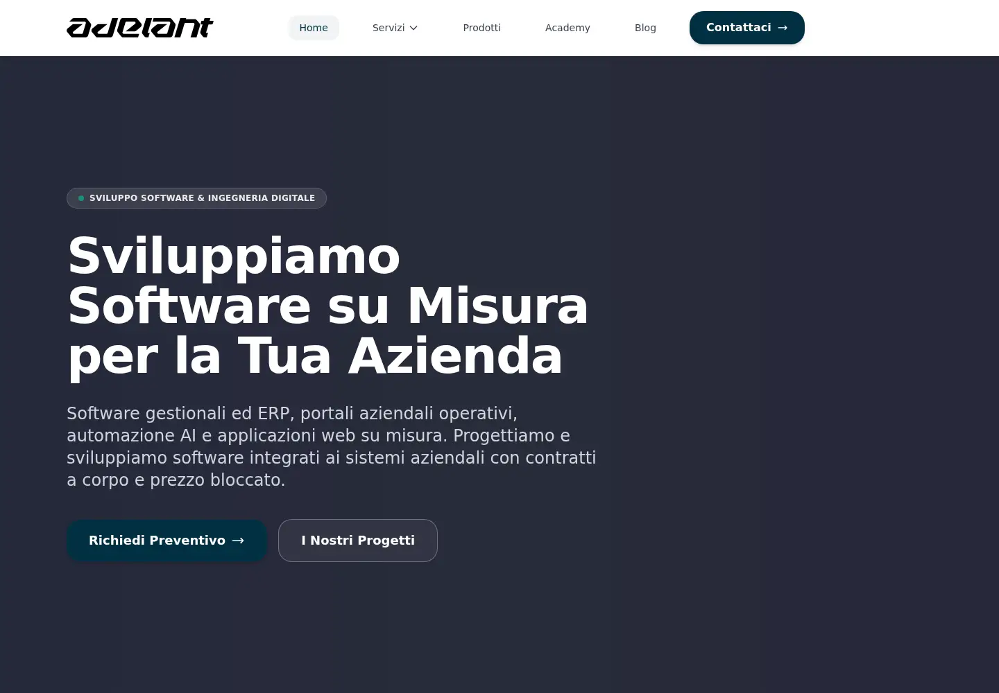Captured homepage of adelant.com in the current scan