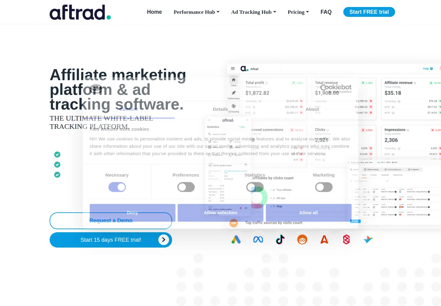 Captured homepage of aftrad.com in the current scan