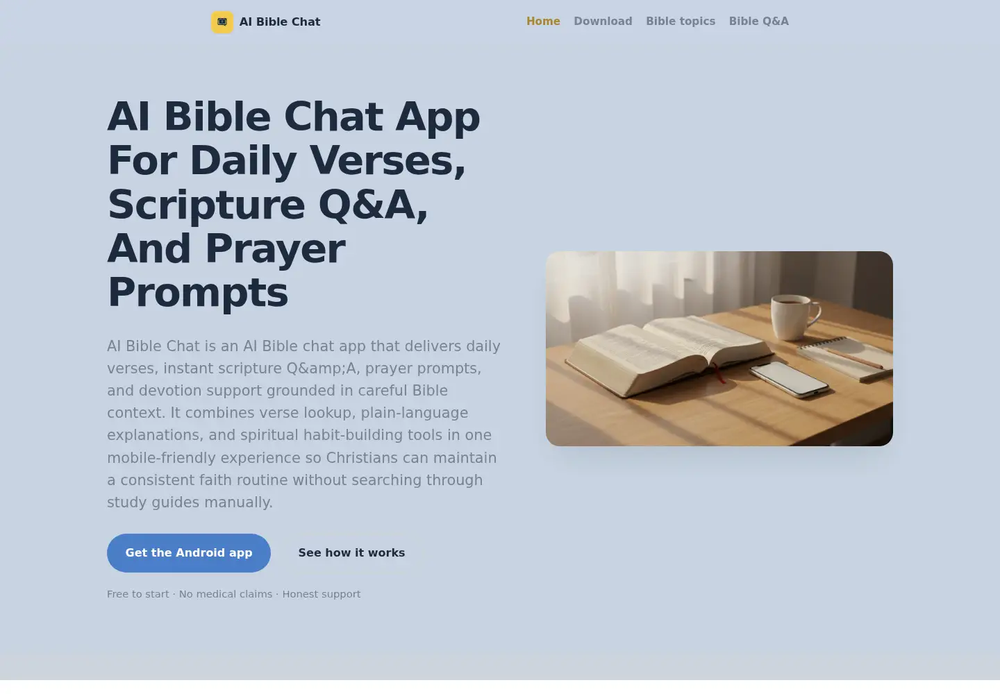 Captured homepage of aibiblechat.com in the current scan