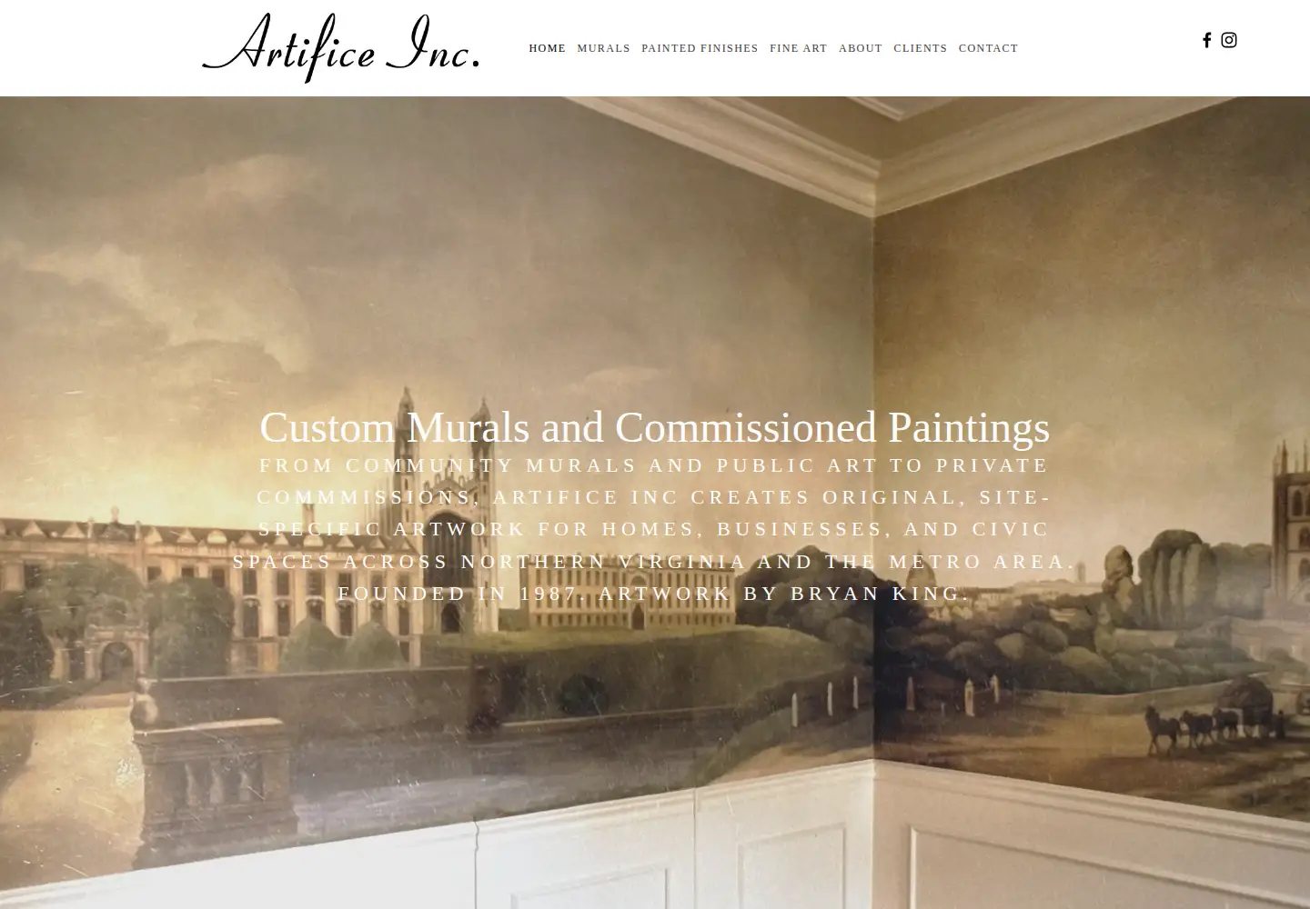 Captured homepage of artificeinc.com in the current scan