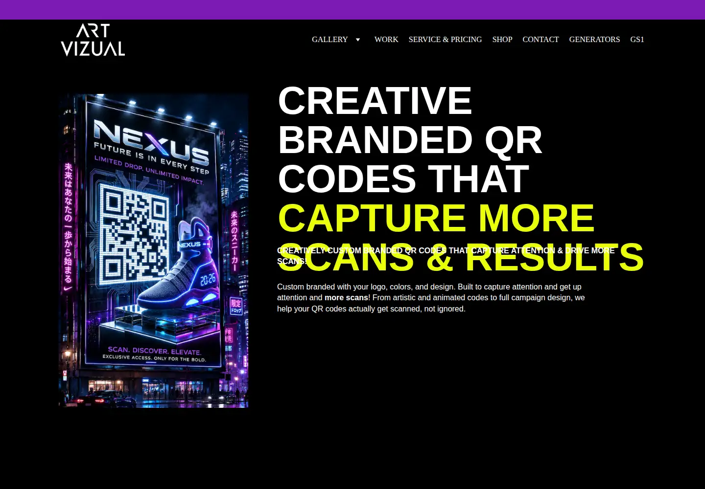 Screenshot of artvizual.com