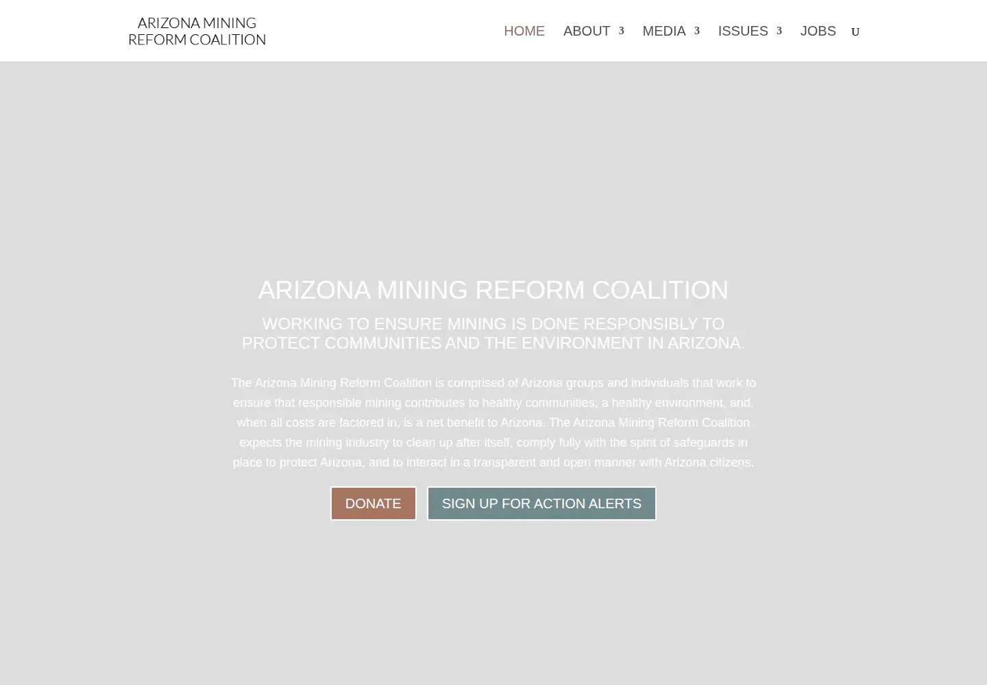 Captured homepage of azminingreform.com in the current scan