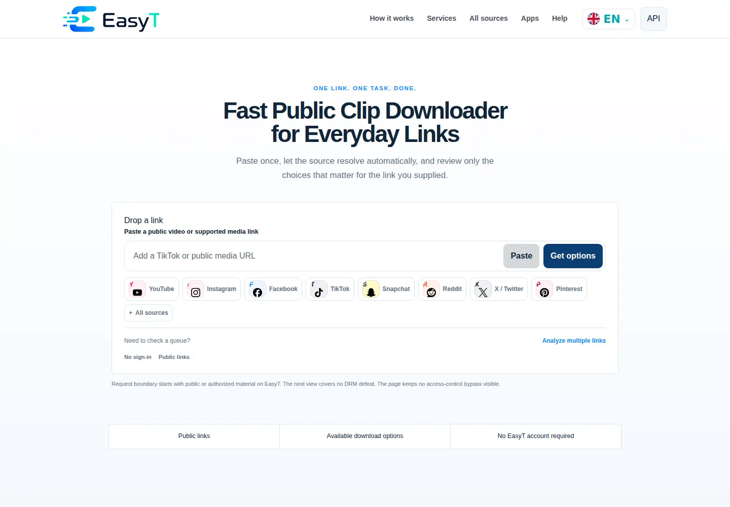 Screenshot of easyt.io