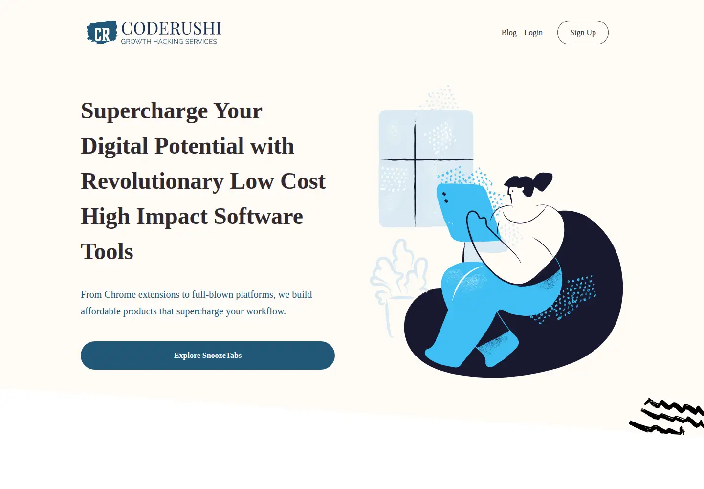 Captured homepage of coderushi.com in the current scan