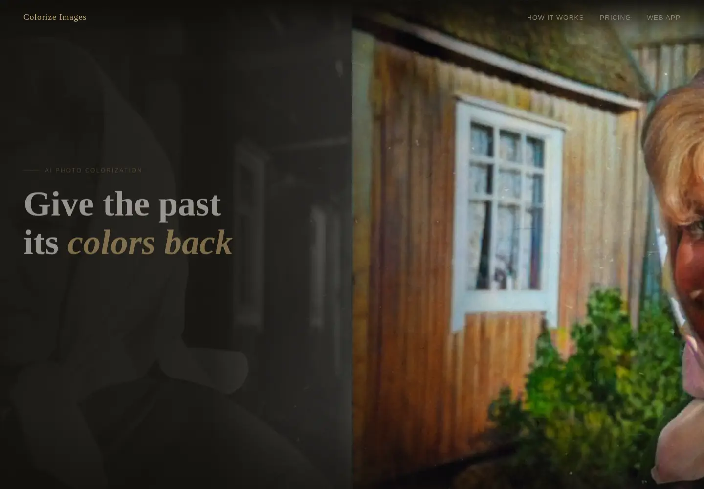 Captured homepage of colorizeimages.com in the current scan