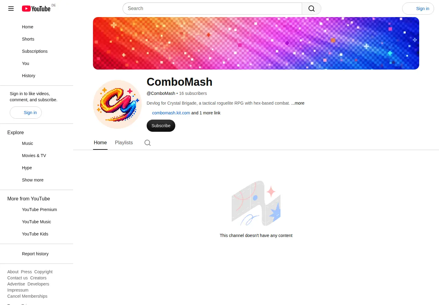 Captured homepage of combomash.com in the current scan