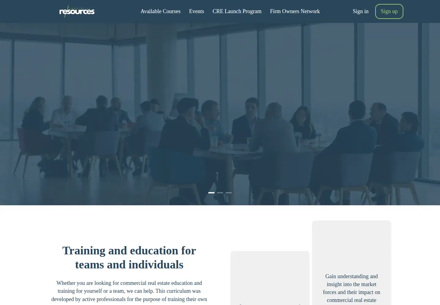 Screenshot of commercialresources.com