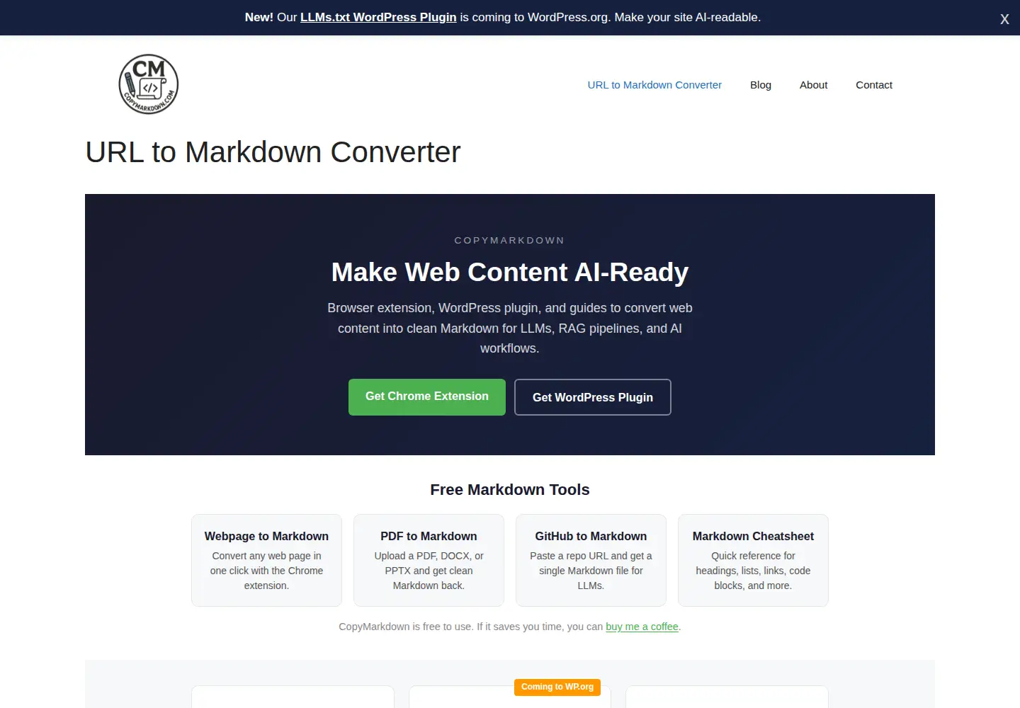 Screenshot of copymarkdown.com