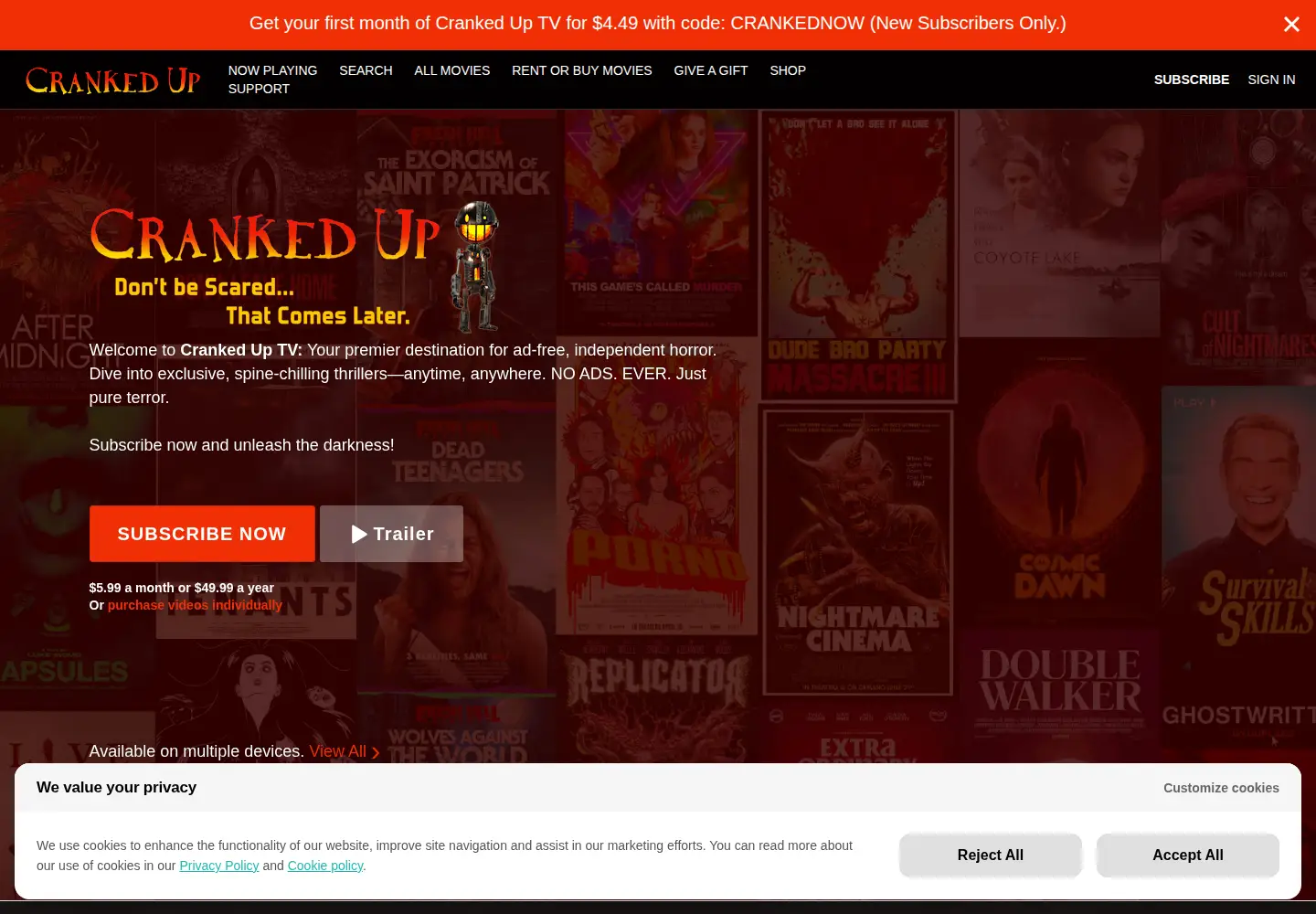 Screenshot of crankeduptv.com
