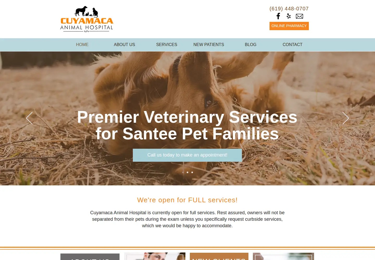 Screenshot of cuyamacaanimalhospital.com