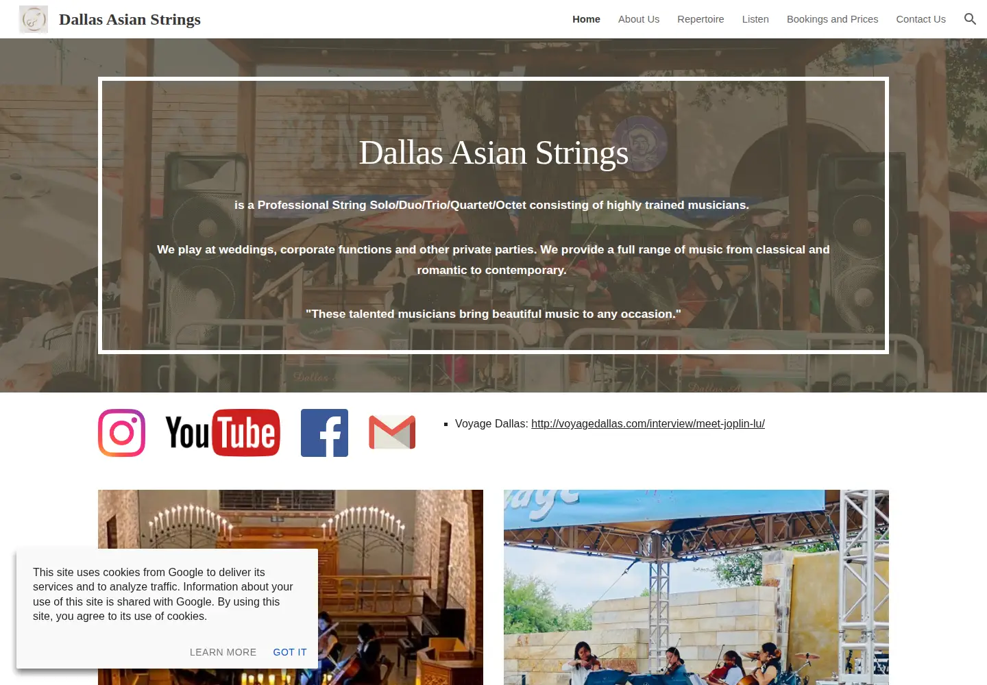 Screenshot of dallasasianstrings.com