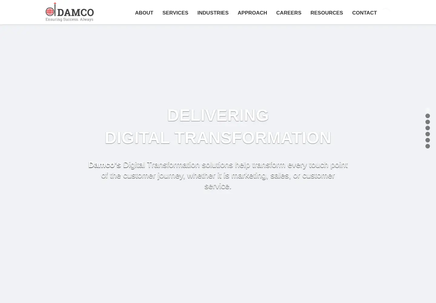 Captured homepage of damcosoft.com in the current scan