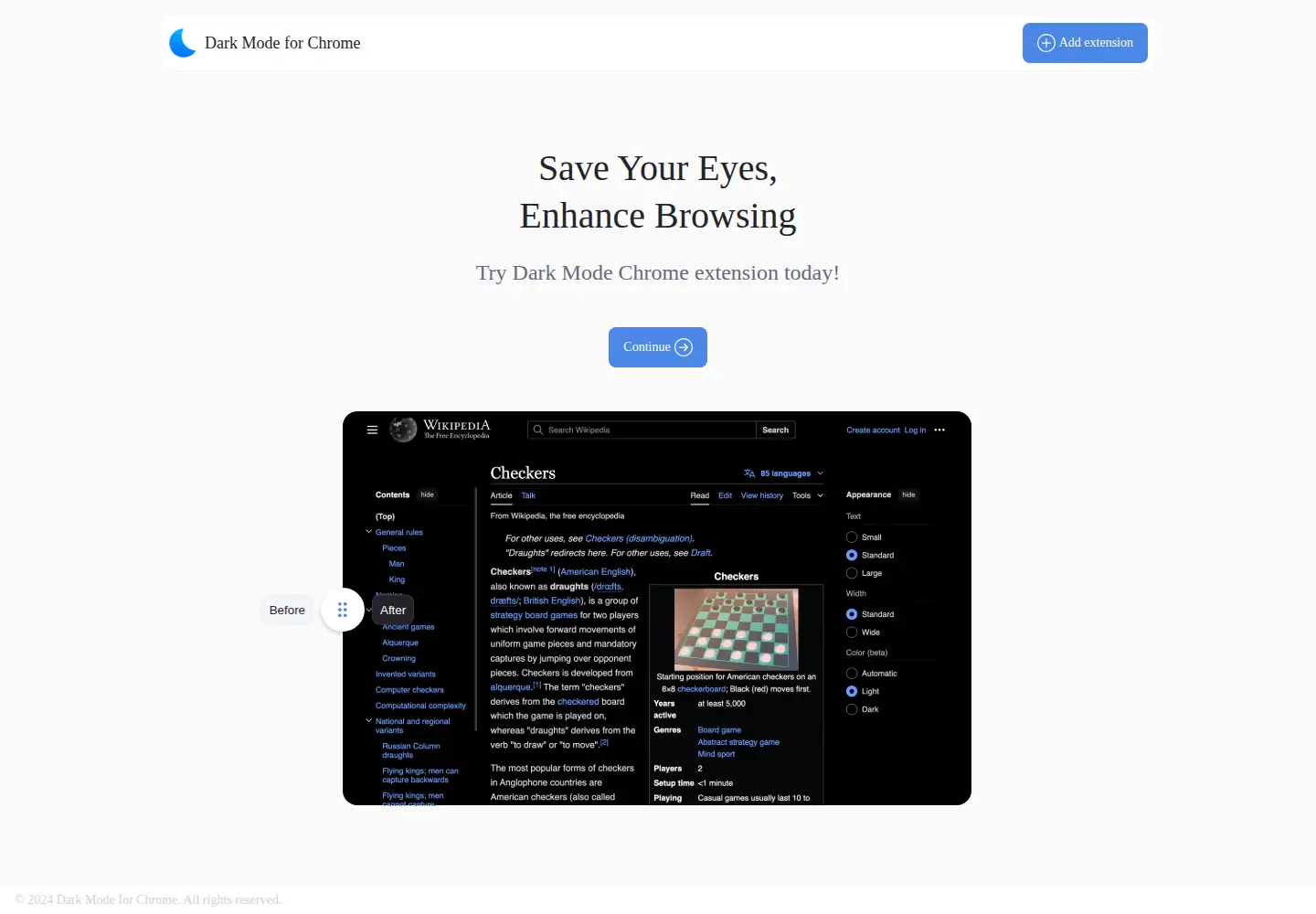 Screenshot of darkmodepro.com
