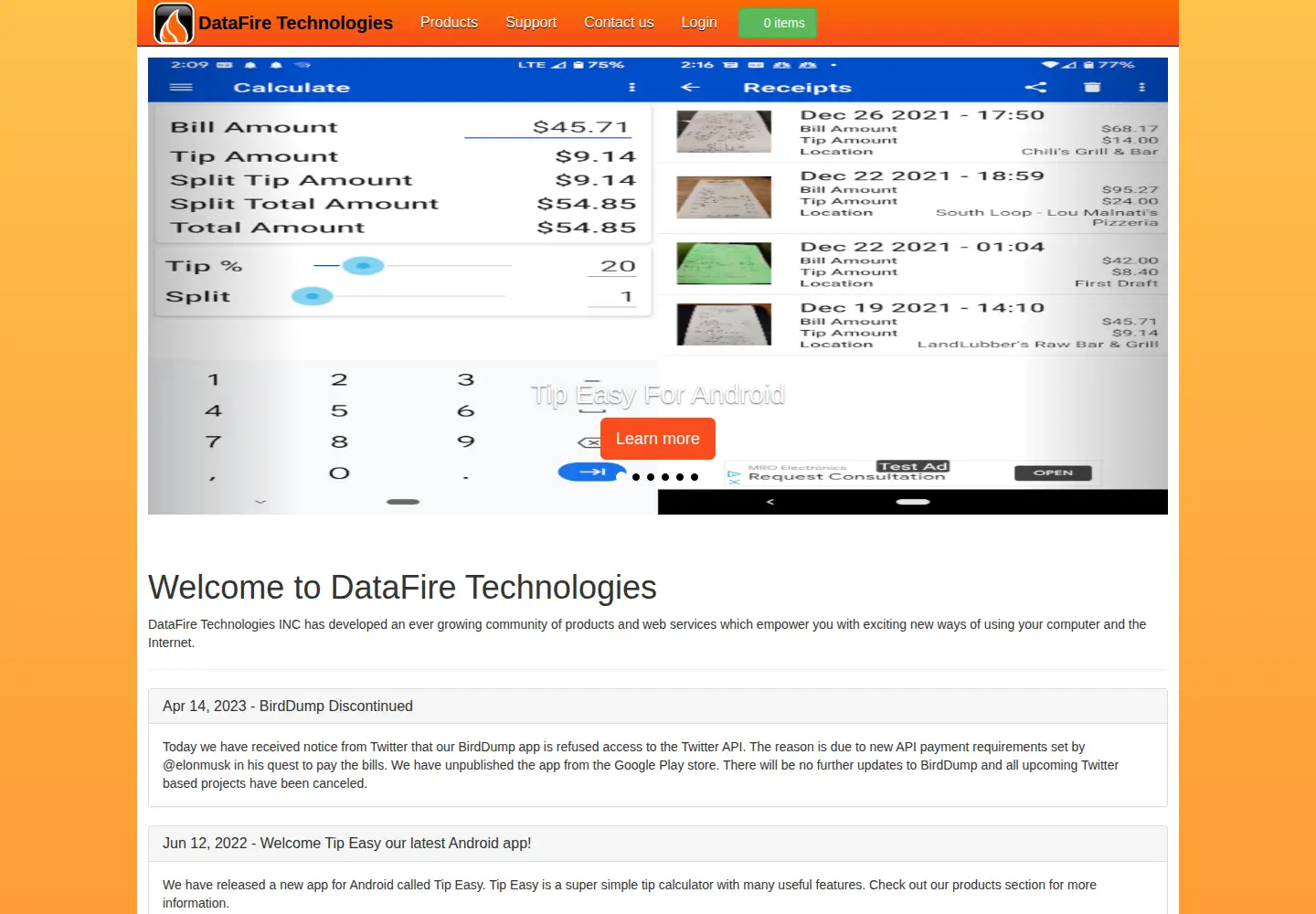 Screenshot of datafire.com