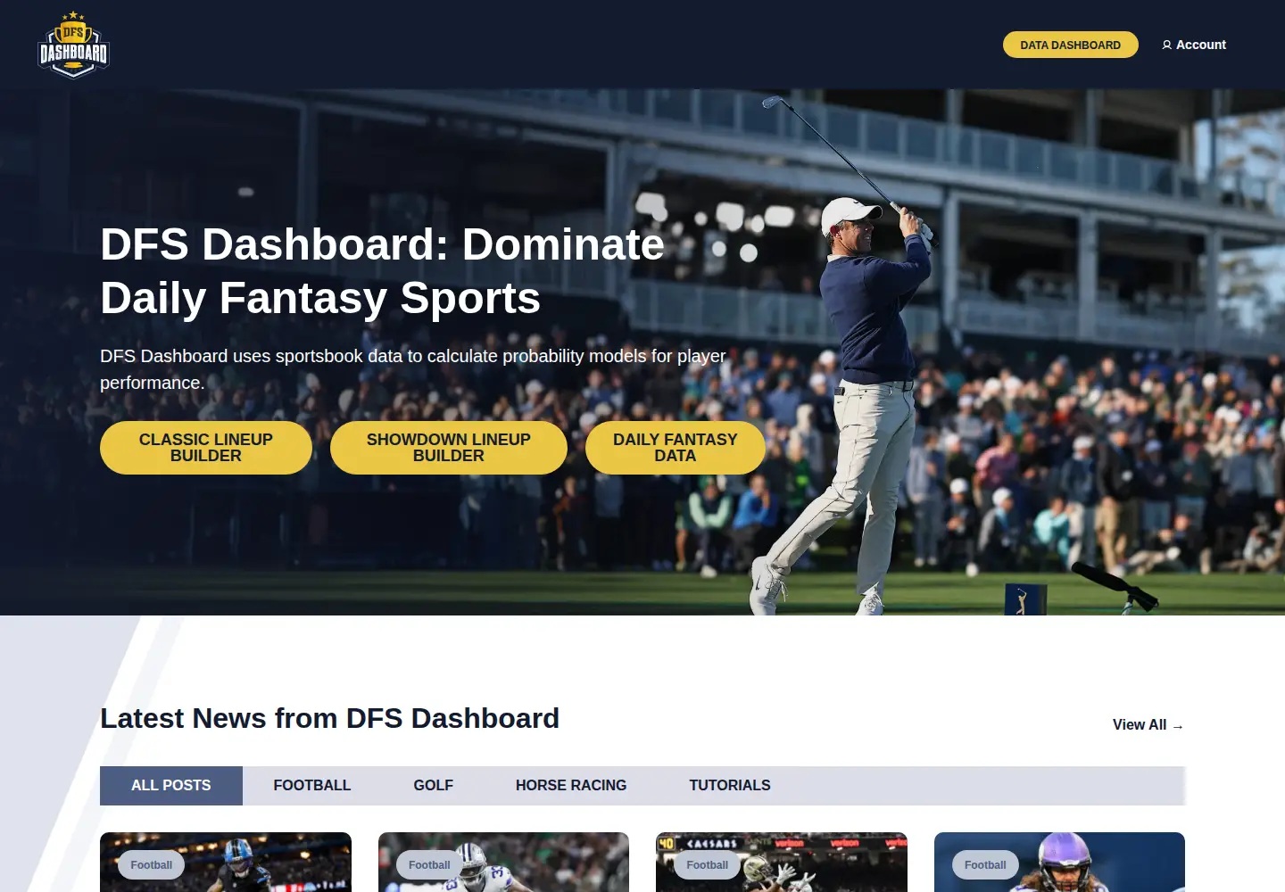 Captured homepage of dfsdashboard.com in the current scan