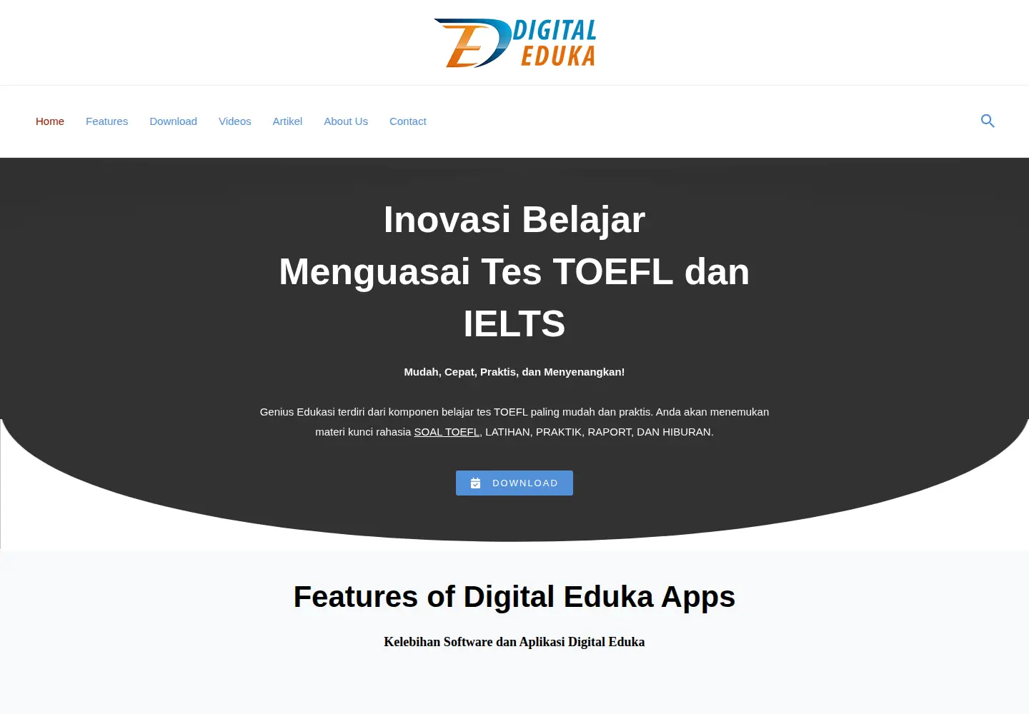 Captured homepage of digitaleduka.com in the current scan