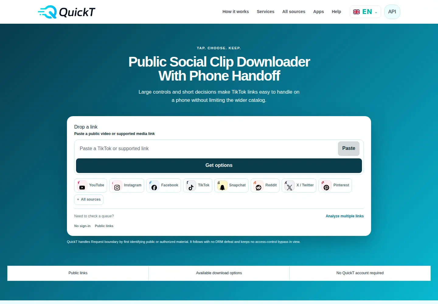 Screenshot of quickt.io