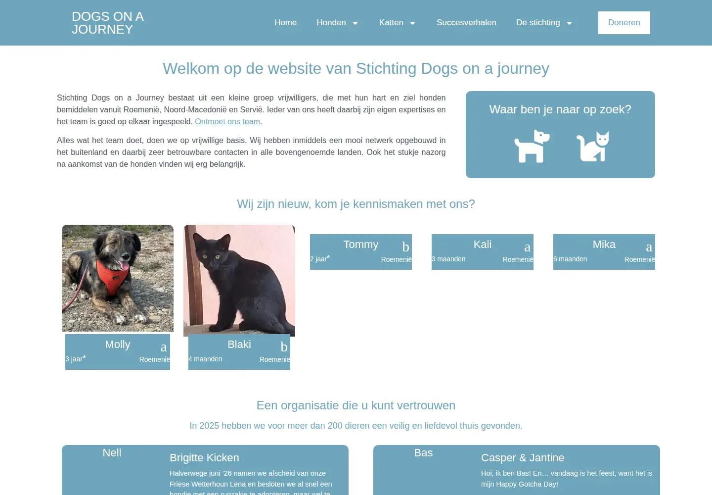Screenshot of dogsonajourney.com