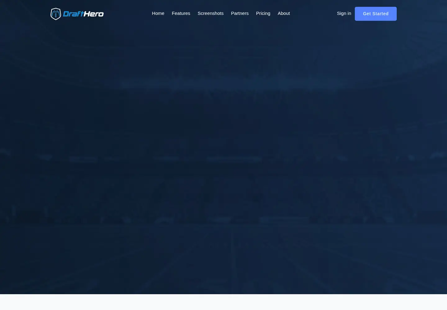 Captured homepage of drafthero.com in the current scan