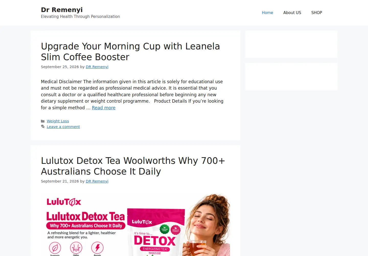 Screenshot of drremenyi.com